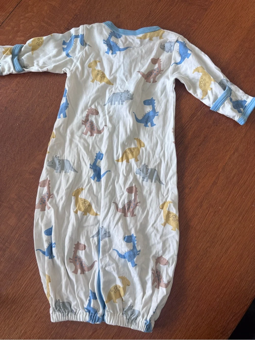 Kissy Kissy Dino Print Gown + Itzy Ritzy Dinosaur Crinkle Toy Bundle | NWOT/NWT